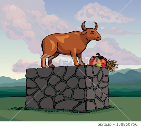 Vector drawing. Big golden idol Vector drawing. Big golden idol 138950756