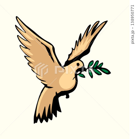 Vector drawing. Cute flying dove 138950771