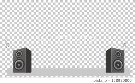 横に並んでいるスピーカーのイメージイラスト 138950800