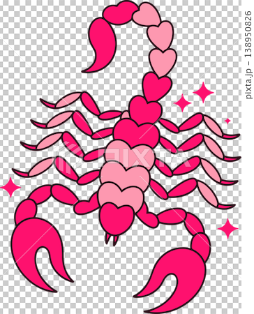 Heart Shaped Scorpion Cartoon Illustration Heart Shaped Scorpion Cartoon Illustration 138950826
