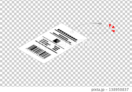 圖中顯示產品標籤上的塑膠扣件被拉伸而不是斷裂。 138950837