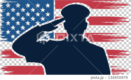 American Soldier Saluting Flag Patriotic Illustration American Soldier Saluting Flag Patriotic Illustration 138950979