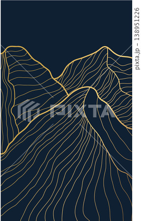 hand drawn luxury mountain line art contours, elegant landscape texture wall art collection in minimal style for posters, prints, interior decor, branding, and modern design projects. Vector hand drawn luxury mountain line art contours, elegant landscape texture wall art collection in minimal style for posters, prints, interior decor, branding, and modern design projects. Vector 138951226