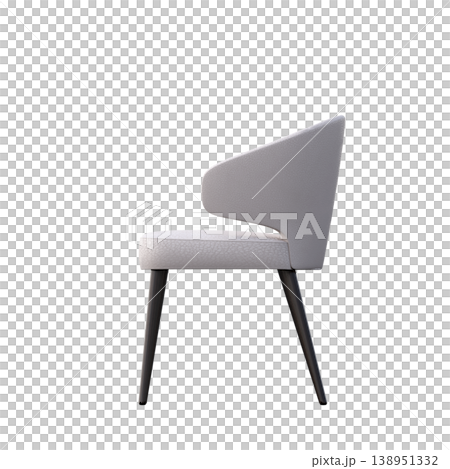 chair isolate on a transparent background, interior furniture, 3D illustration, cg render 138951332