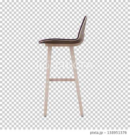 chair isolate on a transparent background, interior furniture, 3D illustration, cg render 138951376