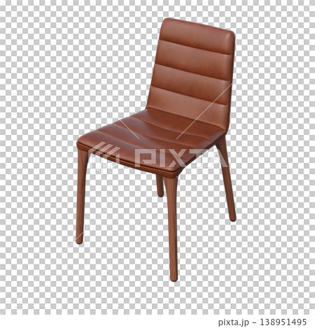 chair isolate on a transparent background, interior furniture, 3D illustration, cg render 138951495