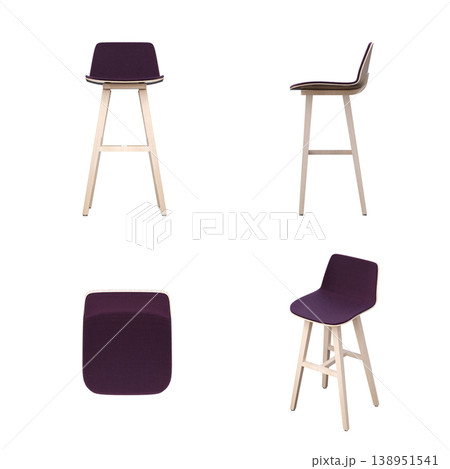 chair isolate on a transparent background, interior furniture, 3D illustration, cg render chair isolate on a transparent background, interior furniture, 3D illustration, cg render 138951541