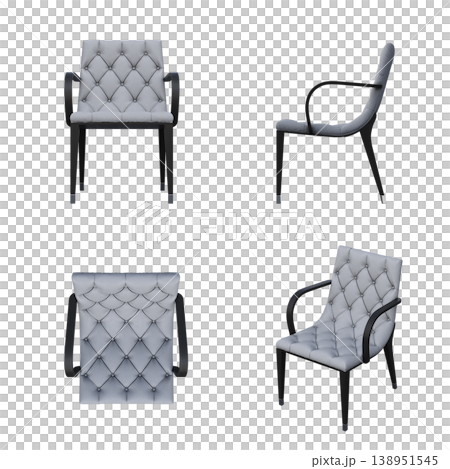 chair isolate on a transparent background, interior furniture, 3D illustration, cg render chair isolate on a transparent background, interior furniture, 3D illustration, cg render 138951545