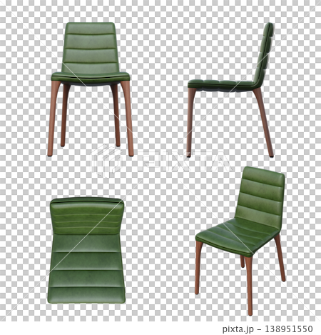 chair isolate on a transparent background, interior furniture, 3D illustration, cg render chair isolate on a transparent background, interior furniture, 3D illustration, cg render 138951550