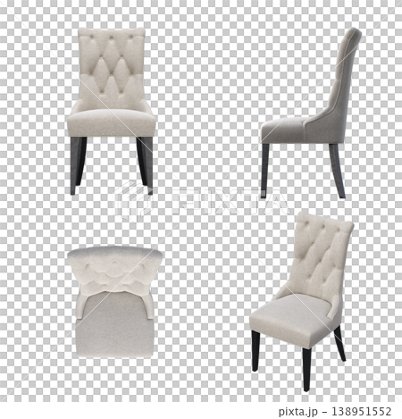 chair isolate on a transparent background, interior furniture, 3D illustration, cg render chair isolate on a transparent background, interior furniture, 3D illustration, cg render 138951552