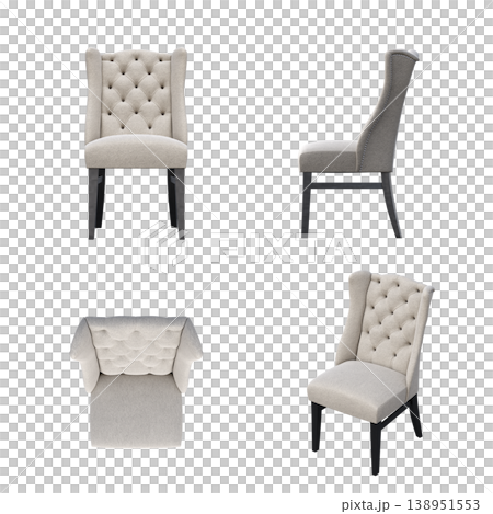 chair isolate on a transparent background, interior furniture, 3D illustration, cg render chair isolate on a transparent background, interior furniture, 3D illustration, cg render 138951553