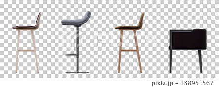 chair isolate on a transparent background, interior furniture, 3D illustration, cg render chair isolate on a transparent background, interior furniture, 3D illustration, cg render 138951567