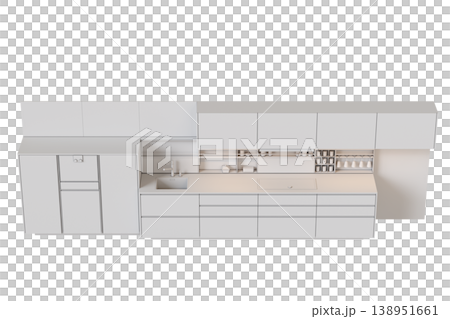 modern kitchen isolated on transparent background, home furniture, 3D illustration, cg render modern kitchen isolated on transparent background, home furniture, 3D illustration, cg render 138951661