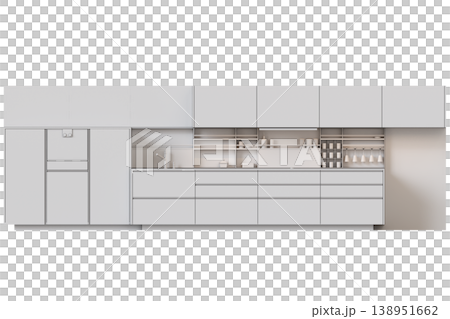 modern kitchen isolated on transparent background, home furniture, 3D illustration, cg render modern kitchen isolated on transparent background, home furniture, 3D illustration, cg render 138951662
