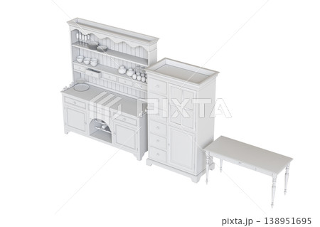modern kitchen isolated on transparent background, home furniture, 3D illustration, cg render modern kitchen isolated on transparent background, home furniture, 3D illustration, cg render 138951695