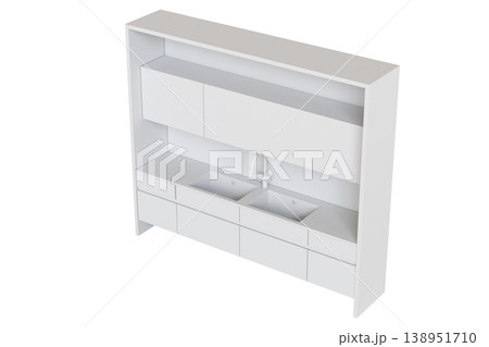 modern kitchen isolated on transparent background, home furniture, 3D illustration, cg render modern kitchen isolated on transparent background, home furniture, 3D illustration, cg render 138951710