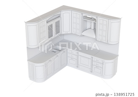 modern kitchen isolated on transparent background, home furniture, 3D illustration, cg render modern kitchen isolated on transparent background, home furniture, 3D illustration, cg render 138951725