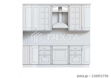 modern kitchen isolated on transparent background, home furniture, 3D illustration, cg render modern kitchen isolated on transparent background, home furniture, 3D illustration, cg render 138951730