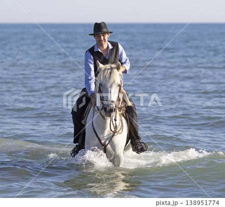 horseman on the beach horseman on the beach 138951774