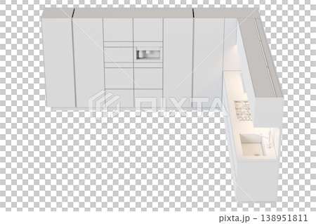 modern kitchen isolated on transparent background, home furniture, 3D illustration, cg render modern kitchen isolated on transparent background, home furniture, 3D illustration, cg render 138951811