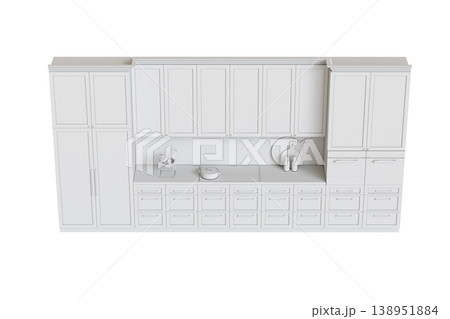 modern kitchen isolated on transparent background, home furniture, 3D illustration, cg render modern kitchen isolated on transparent background, home furniture, 3D illustration, cg render 138951884