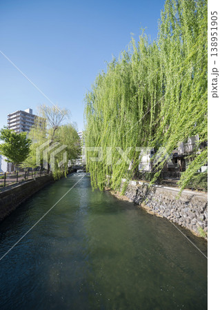 群馬県前橋市の春の広瀬川 138951905