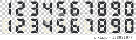 イラスト素材：デジタル,数字,時計,テクノロジー 138951977