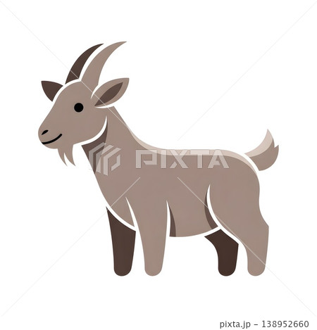 Cute Cartoon Goat Farm Animal Character Illustration 138952660