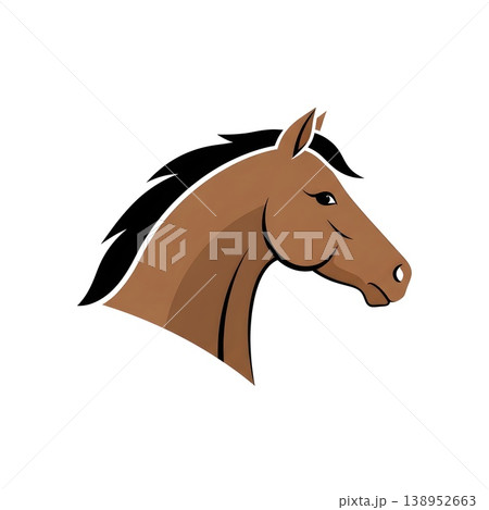 Brown Horse Head Profile Majestic Animal Icon 138952663