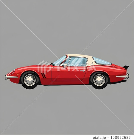 Classic Red Vintage Sports Car Isolated Grey Background Classic Red Vintage Sports Car Isolated Grey Background 138952685