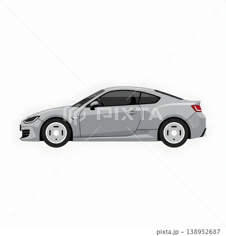 Sleek Modern Grey Sports Car Transportation Vehicle Illustration Sleek Modern Grey Sports Car Transportation Vehicle Illustration 138952687