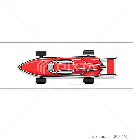 Red Race Car Top View Speed Illustration Dynamic Motion Red Race Car Top View Speed Illustration Dynamic Motion 138952703