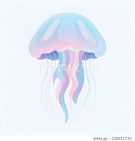 Beautiful Pastel Jellyfish Swimming Gracefully Underwater Ocean Life Beautiful Pastel Jellyfish Swimming Gracefully Underwater Ocean Life 138952710
