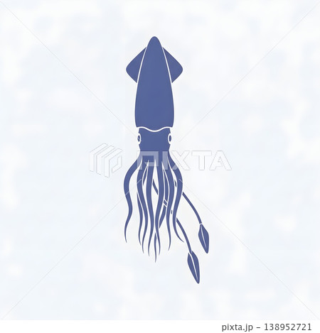 Stylized Squid Marine Life Ocean Creature Vector Illustration 138952721
