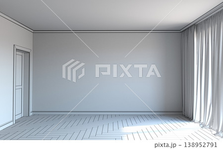 empty room, interior visualization, 3D illustration 138952791