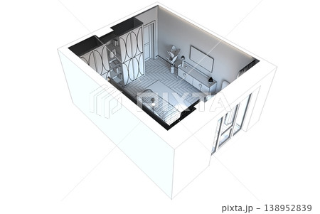 bedroom, interior visualization, 3D illustration bedroom, interior visualization, 3D illustration 138952839