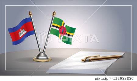 Small national flag of Colombia and Dominica flag Relation, Template Vector Illustration 138952856