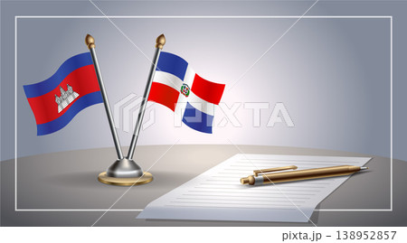 Small national flag of Colombia and Dominican Republic flag Relation, Template Vector Illustration 138952857