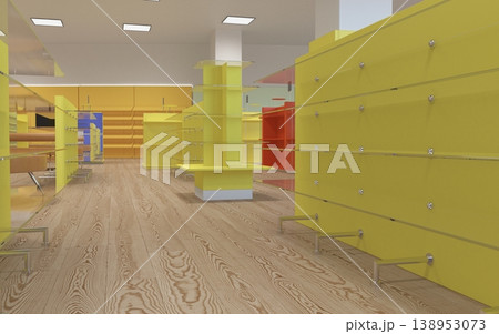 commercial premises, shop, interior visualization, 3D illustration 138953073