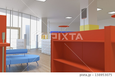 commercial premises, shop, interior visualization, 3D illustration 138953075