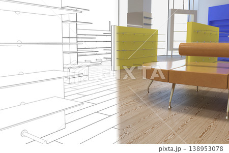 commercial premises, shop, interior visualization, 3D illustration commercial premises, shop, interior visualization, 3D illustration 138953078