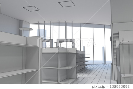 commercial premises, shop, interior visualization, 3D illustration commercial premises, shop, interior visualization, 3D illustration 138953092