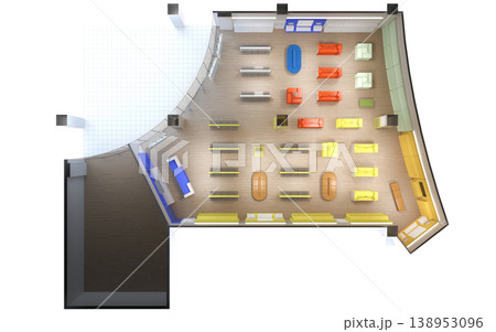 commercial premises, shop, interior visualization, 3D illustration commercial premises, shop, interior visualization, 3D illustration 138953096