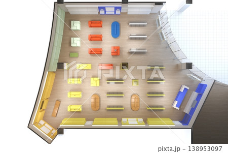 commercial premises, shop, interior visualization, 3D illustration commercial premises, shop, interior visualization, 3D illustration 138953097