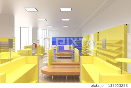shopping mall, interior visualization, 3D illustration shopping mall, interior visualization, 3D illustration 138953228