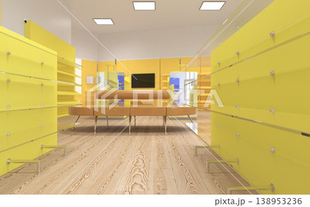 shopping mall, interior visualization, 3D illustration 138953236