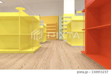 shopping mall, interior visualization, 3D illustration 138953237