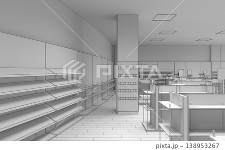 shopping mall, interior visualization, 3D illustration shopping mall, interior visualization, 3D illustration 138953267