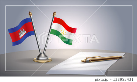 Small national flag of Colombia and Tajikistan flag Relation, Template Vector Illustration 138953431