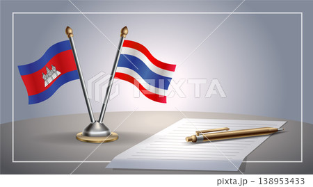 Small national flag of Colombia and Thailand flag Relation, Template Vector Illustration 138953433